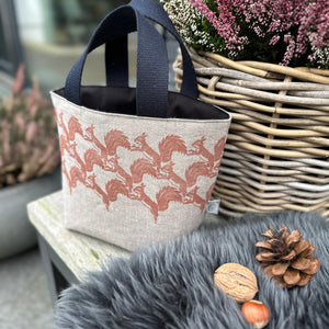 Handbedruckte Mini Tote Bag - Eichhörnchen