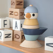 Laden Sie das Bild in den Galerie-Viewer, Stapel-Vogel aus Holz, blau